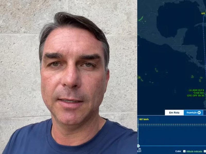 Avião com Flávio Bolsonaro e família deixa o Equador rumo a Miami, nos EUA