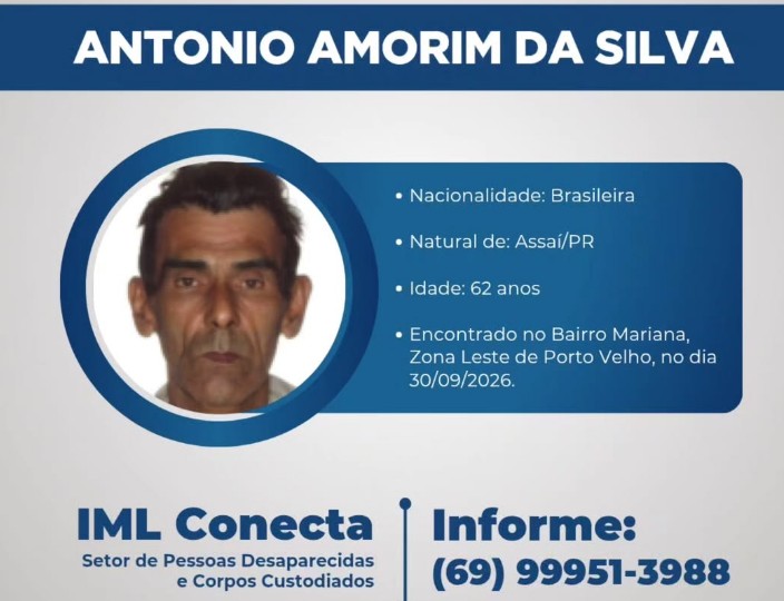 Corpo de homem encontrado na zona Leste de Porto Velho permanece no IML à espera de familiares – Polícia
