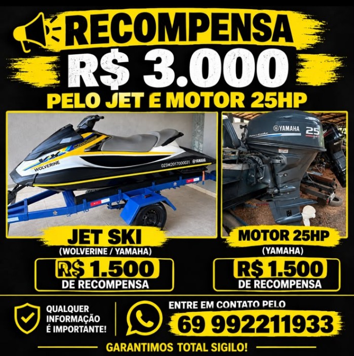 Bandidos encapuzados e armados invadem empresa, rendem proprietária e roubam moto e jet ski – Polícia