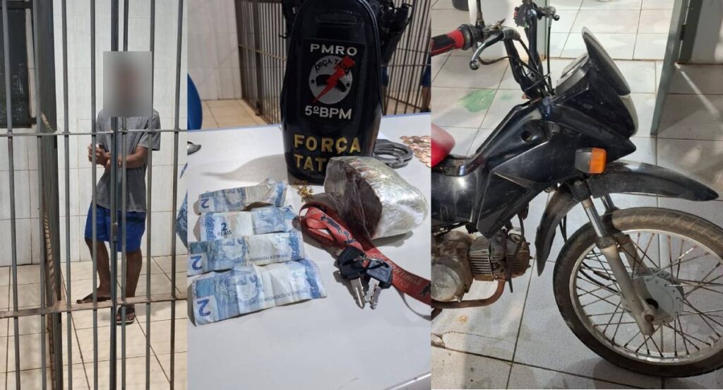 Motoboy é preso pela Polícia Militar após perseguição e queda na Avenida Mamoré, em Porto Velho