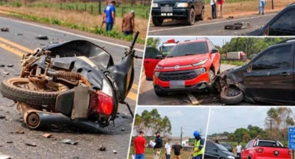 Motociclista fica gravemente ferida após colisão frontal com caminhonete na BR-364
