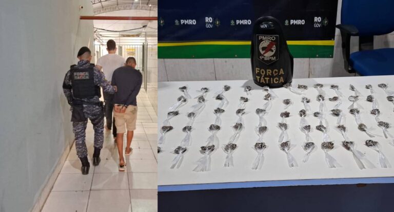 Motorista de aplicativo é preso e adolescente é apreendido com 60 porções de maconha no Centro de Porto Velho