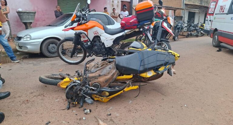 Mototaxista fica gravemente ferido em colisão com caçamba na zona Leste de Porto Velho