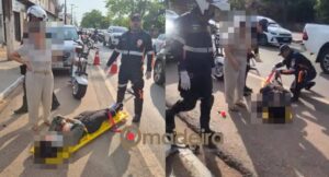Mulher fica ferida após colisão entre moto elétrica e carro no bairro Costa e Silva em Porto Velho